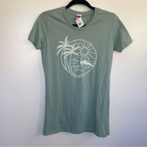 Tropical Paradise Kids Tee Hawaii- Sage Green